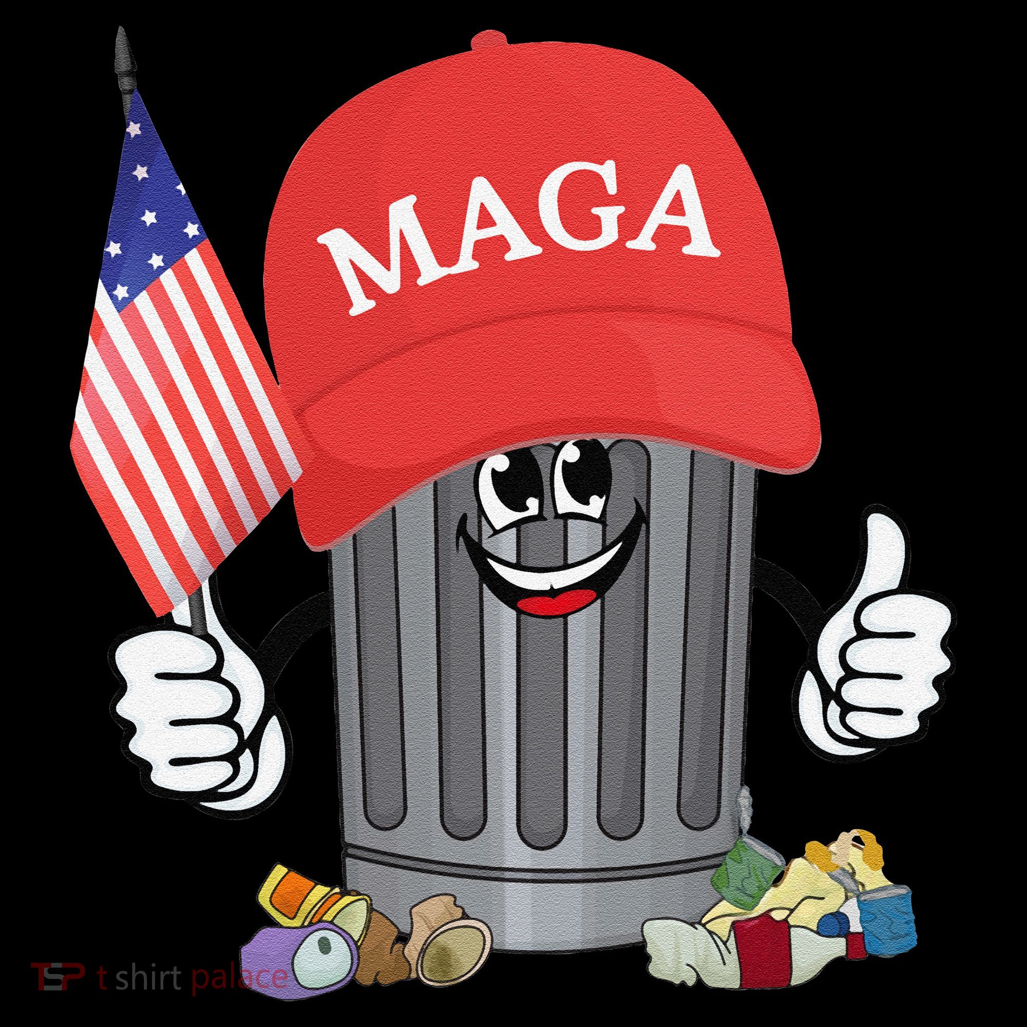 Proud Maga Garbage Trump Supporter Trash Can Cartoon Funny Gift Coffee Mug
