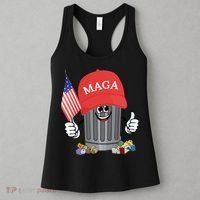 Proud Maga Garbage Trump Supporter Trash Can Cartoon Funny Gift Women's Tank Top thumb 3