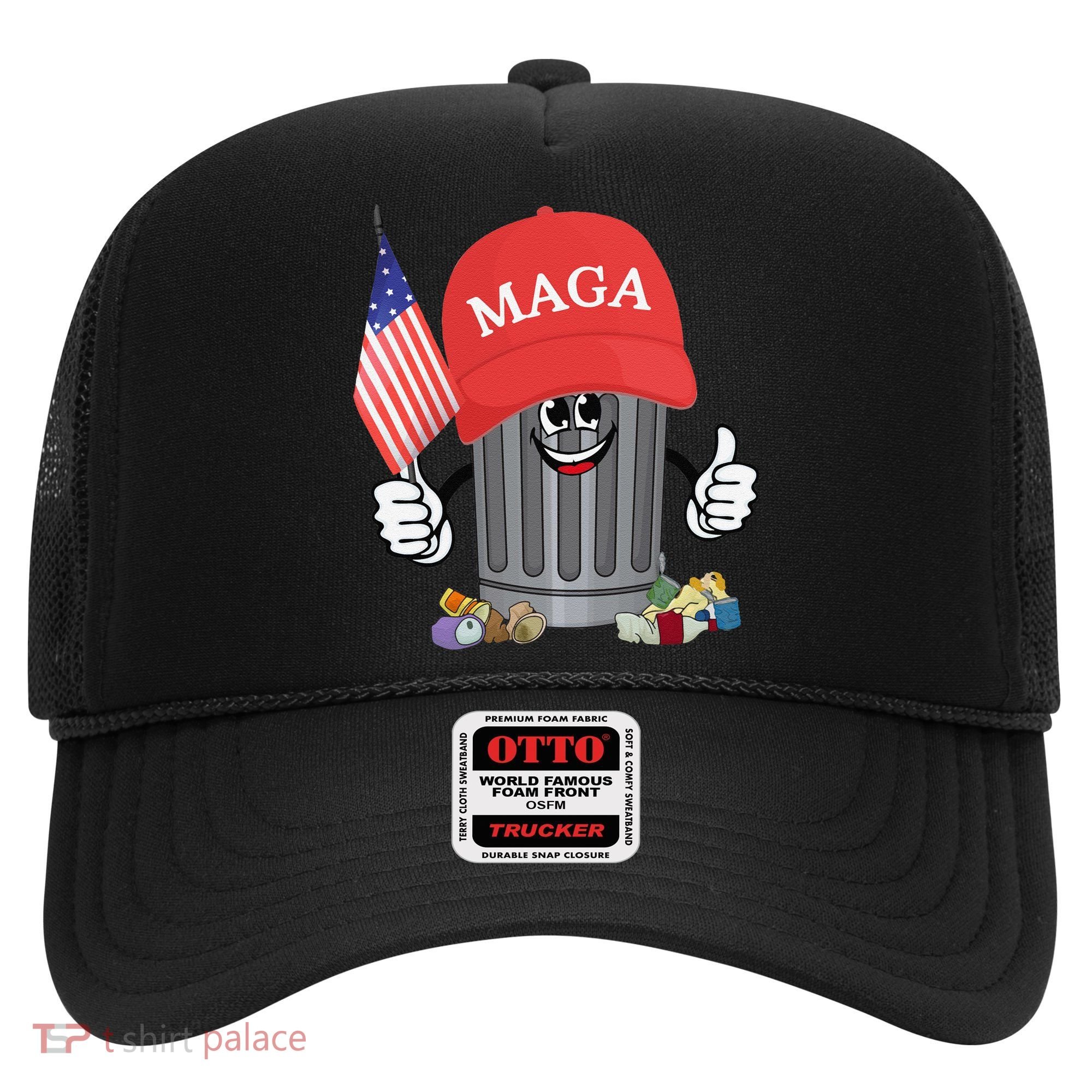 Proud Maga Garbage Trump Supporter Trash Can Cartoon Funny Gift Hat
