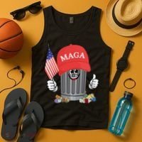 Proud Maga Garbage Trump Supporter Trash Can Cartoon Funny Gift Tank Top thumb 4
