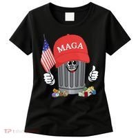 Proud Maga Garbage Trump Supporter Trash Can Cartoon Funny Gift Women's T-Shirt thumb 0
