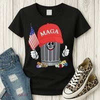 Proud Maga Garbage Trump Supporter Trash Can Cartoon Funny Gift Women's T-Shirt thumb 3