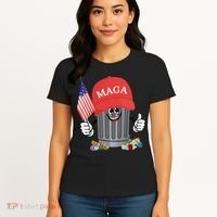 Proud Maga Garbage Trump Supporter Trash Can Cartoon Funny Gift Women's T-Shirt thumb 4