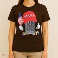 Proud Maga Garbage Trump Supporter Trash Can Cartoon Funny Gift T-Shirt thumb 4