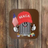 Proud Maga Garbage Trump Supporter Trash Can Cartoon Funny Gift Coaster thumb 0