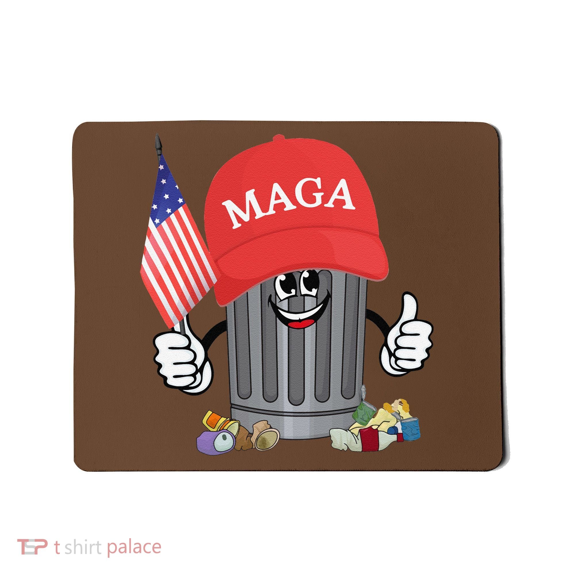 Proud Maga Garbage Trump Supporter Trash Can Cartoon Funny Gift Mousepad