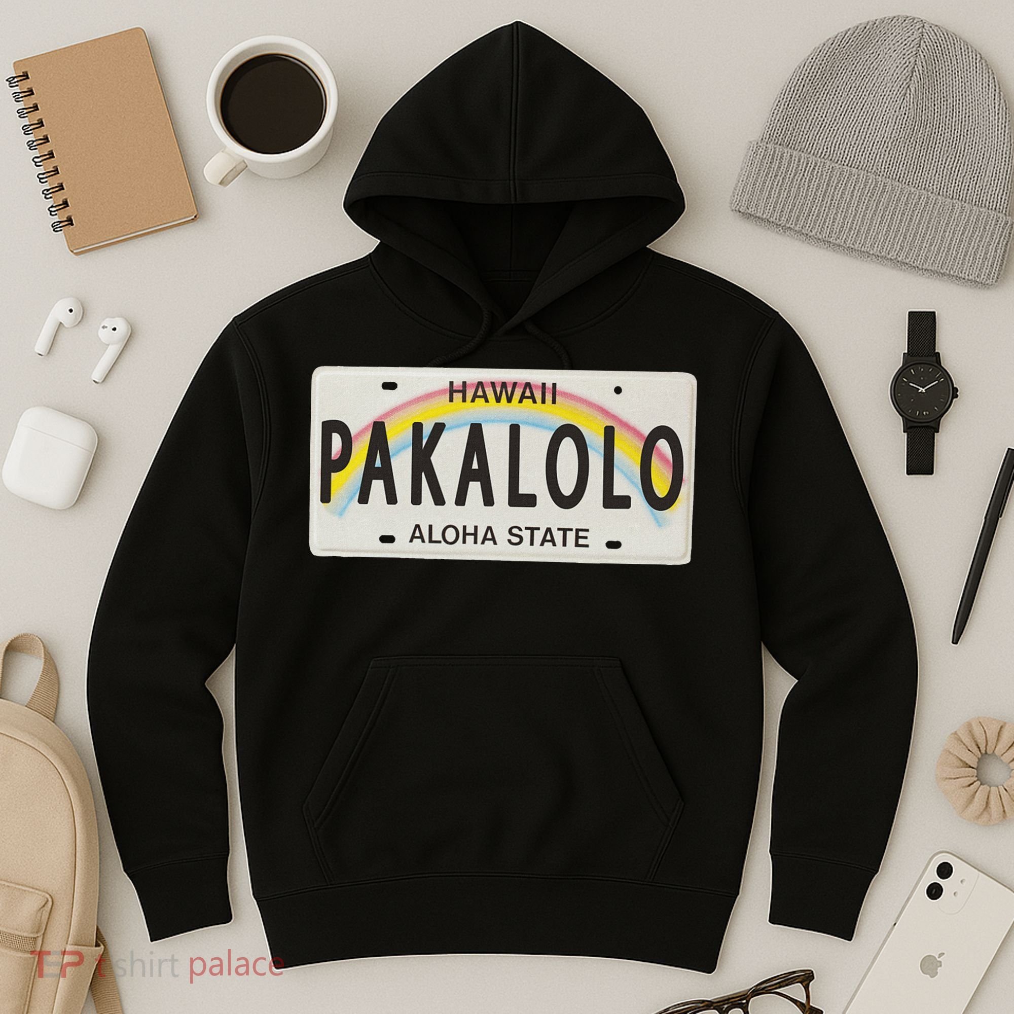 Pakalolo (Marijuana) Hawaii License Plate Hoodie