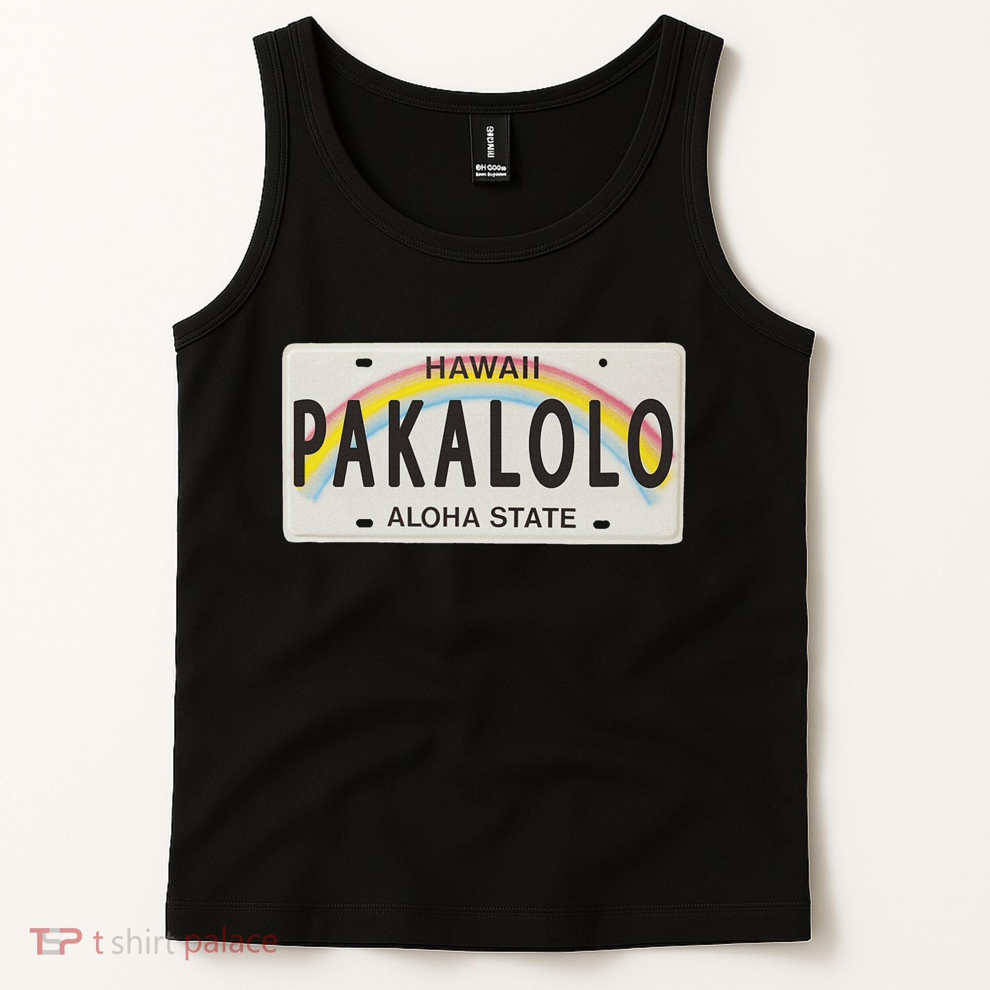 Pakalolo (Marijuana) Hawaii License Plate Tank Top