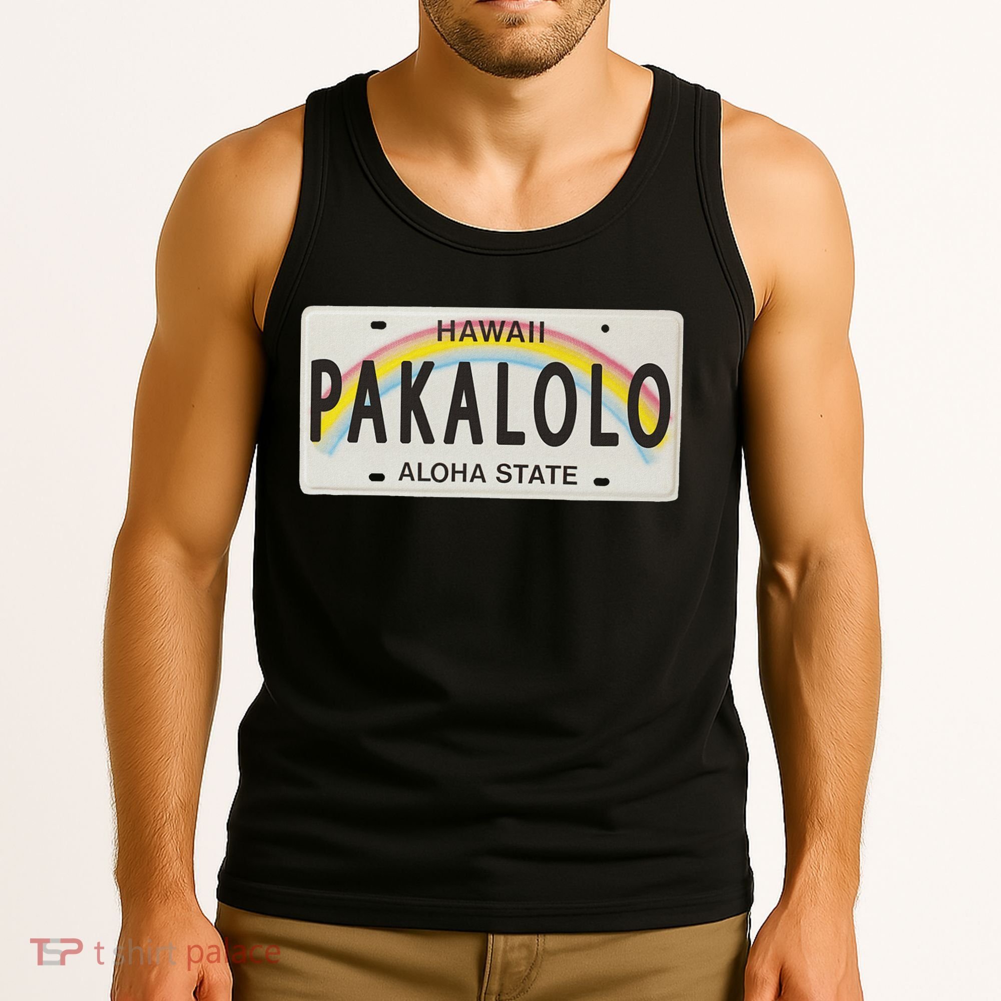 Pakalolo (Marijuana) Hawaii License Plate Tank Top