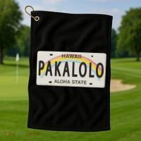 Pakalolo (Marijuana) Hawaii License Plate Golf Towel thumb 1