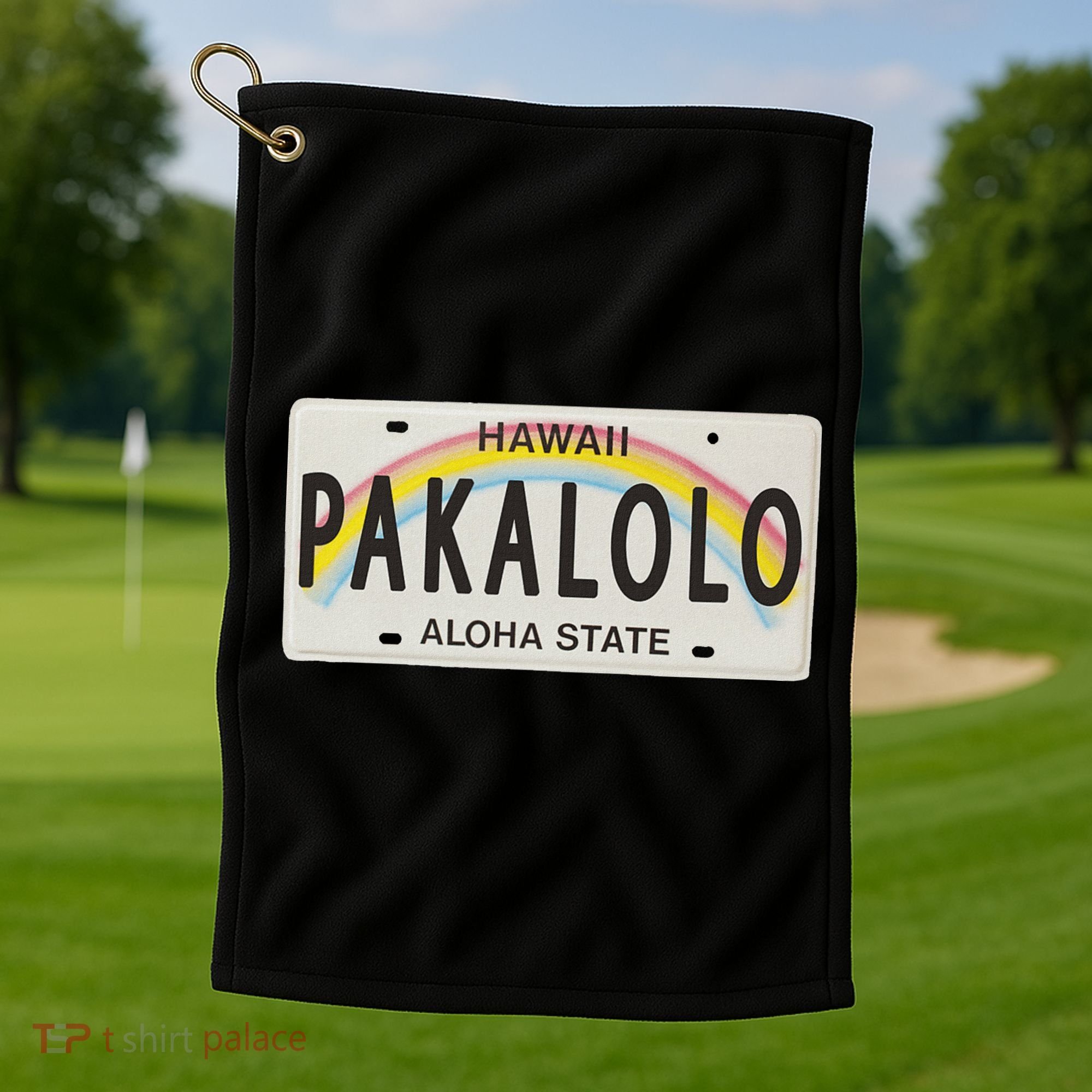 Pakalolo (Marijuana) Hawaii License Plate Golf Towel