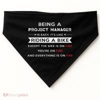 Project Manager Is Easy Funny Humor USA-Made Doggie Bandana thumb 0