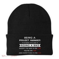 Project Manager Is Easy Funny Humor Beanie thumb 0