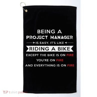 Project Manager Is Easy Funny Humor Golf Towel