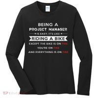 Project Manager Is Easy Funny Humor Women's Long Sleeve Shirt thumb 0