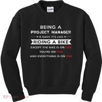 Project Manager Is Easy Funny Humor Kids Sweatshirt thumb 0