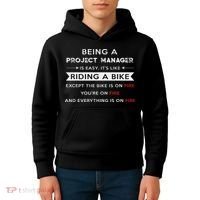 Project Manager Is Easy Funny Humor Kids Hoodie thumb 4