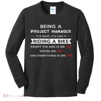 Project Manager Is Easy Funny Humor Kids Long Sleeve Shirt thumb 0