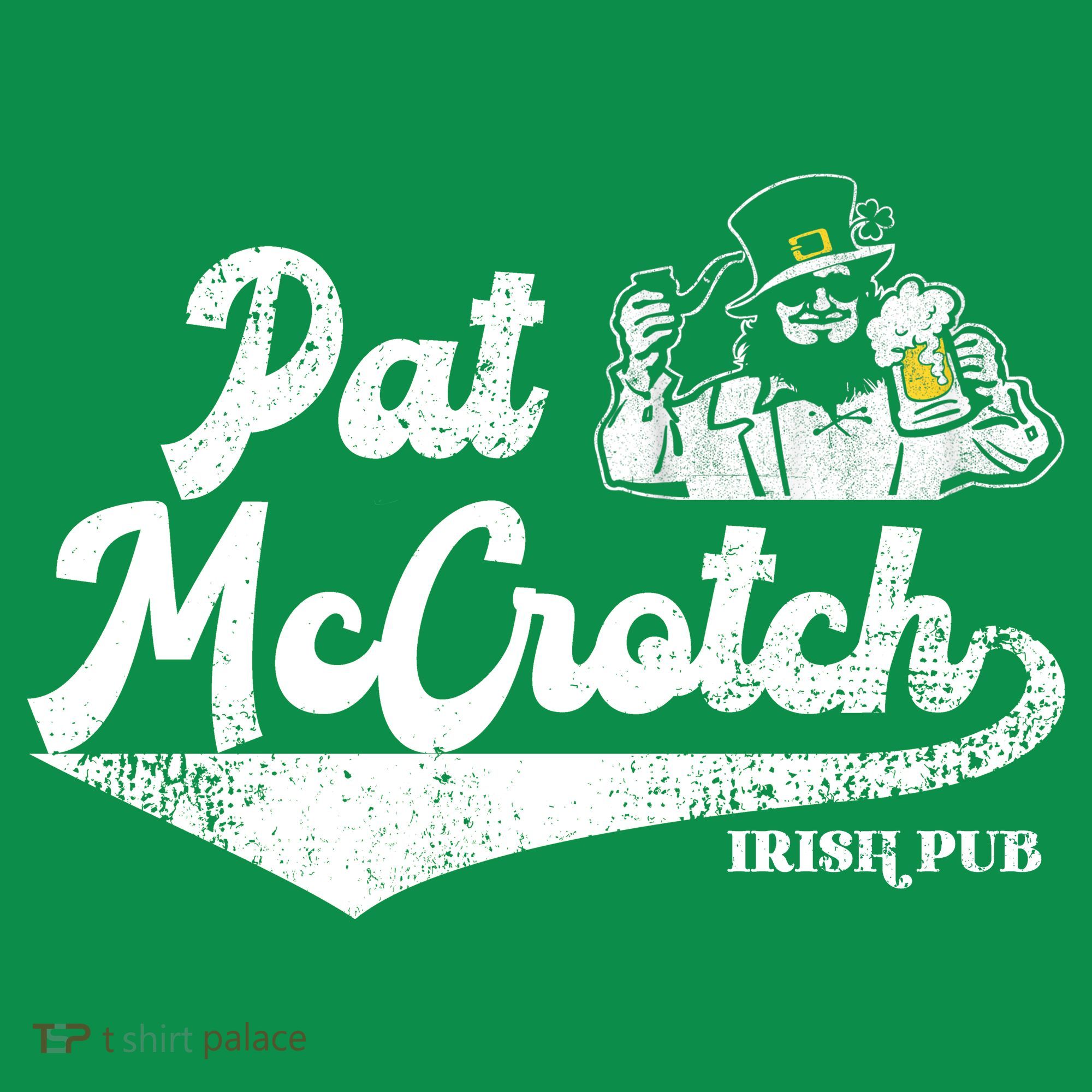 Pat McCrotch Irish Pub Leprechaun Funny St Patricks Day Coaster