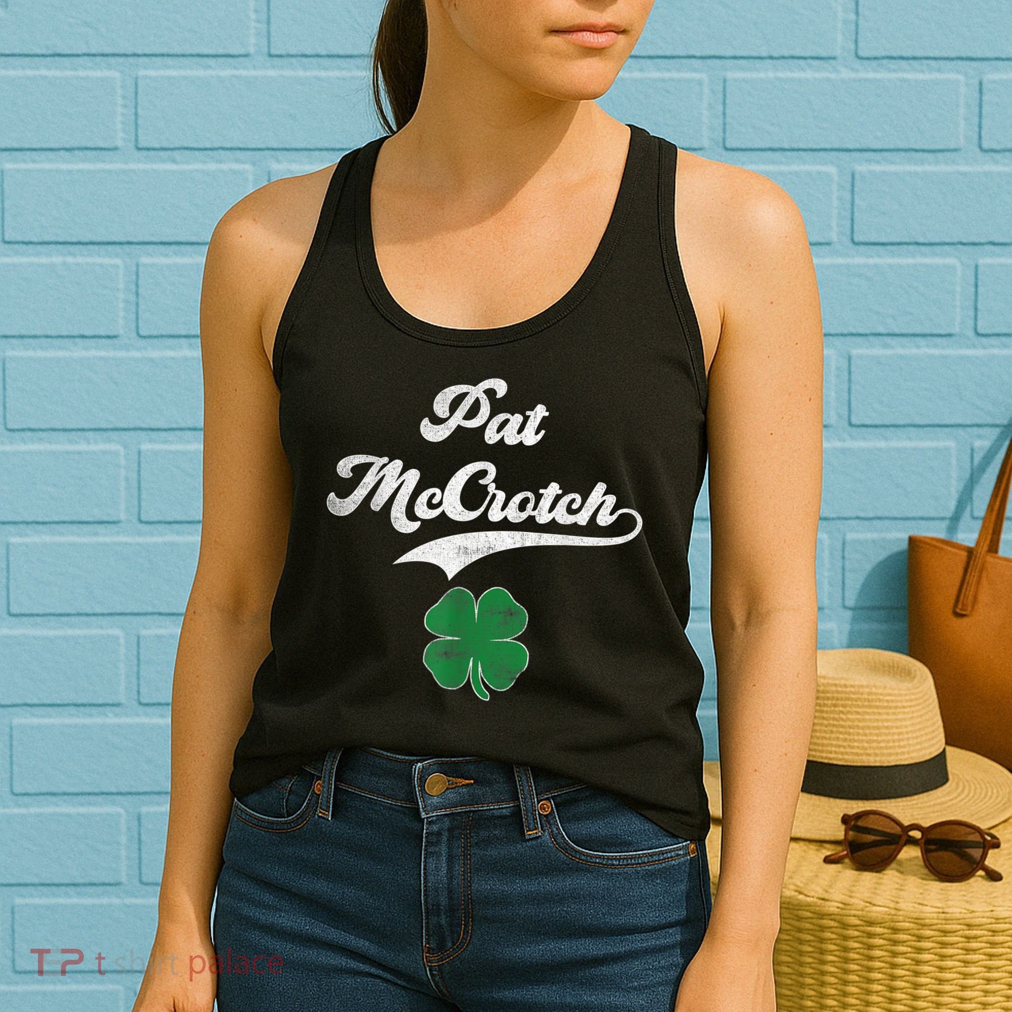 PAT McCROTCH Irish Pub Shamrock Funny St Patrick's Day Women's Tank Top