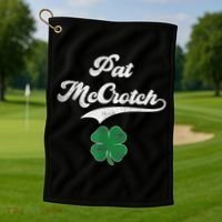 PAT McCROTCH Irish Pub Shamrock Funny St Patrick's Day Golf Towel thumb 1