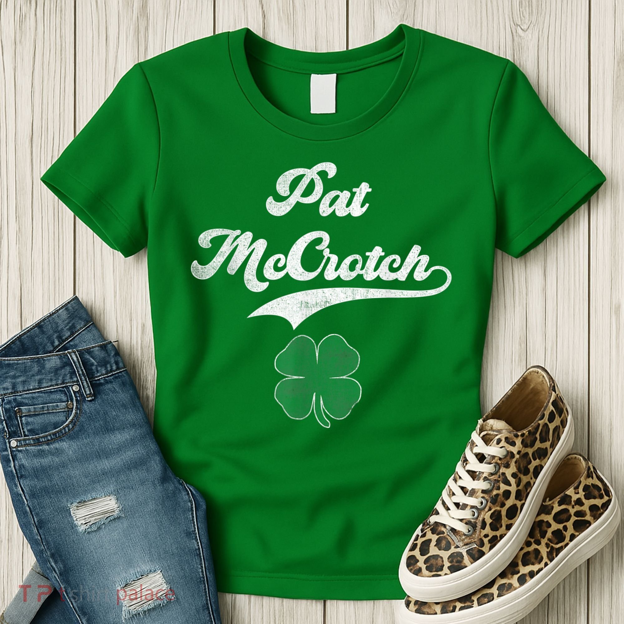 PAT McCROTCH Irish Pub Shamrock Funny St Patrick's Day Women's T-Shirt