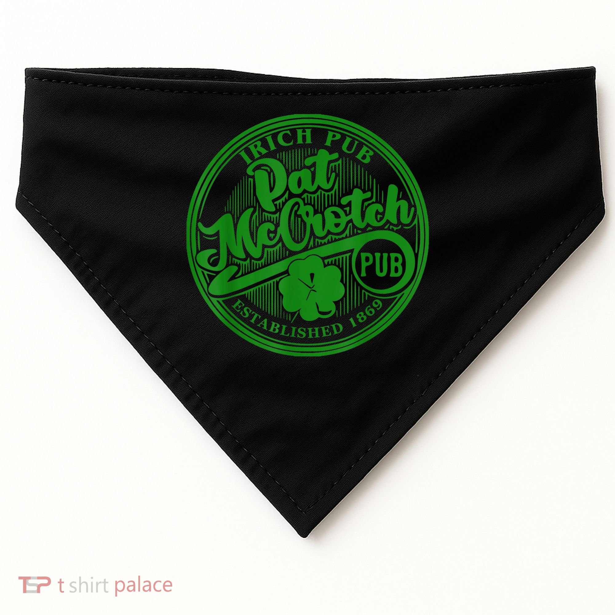 PAT McCROTCH Irish Pub Shamrock Funny St Patrick's Day USA-Made Doggie Bandana