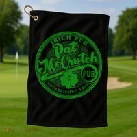 PAT McCROTCH Irish Pub Shamrock Funny St Patrick's Day Golf Towel thumb 1