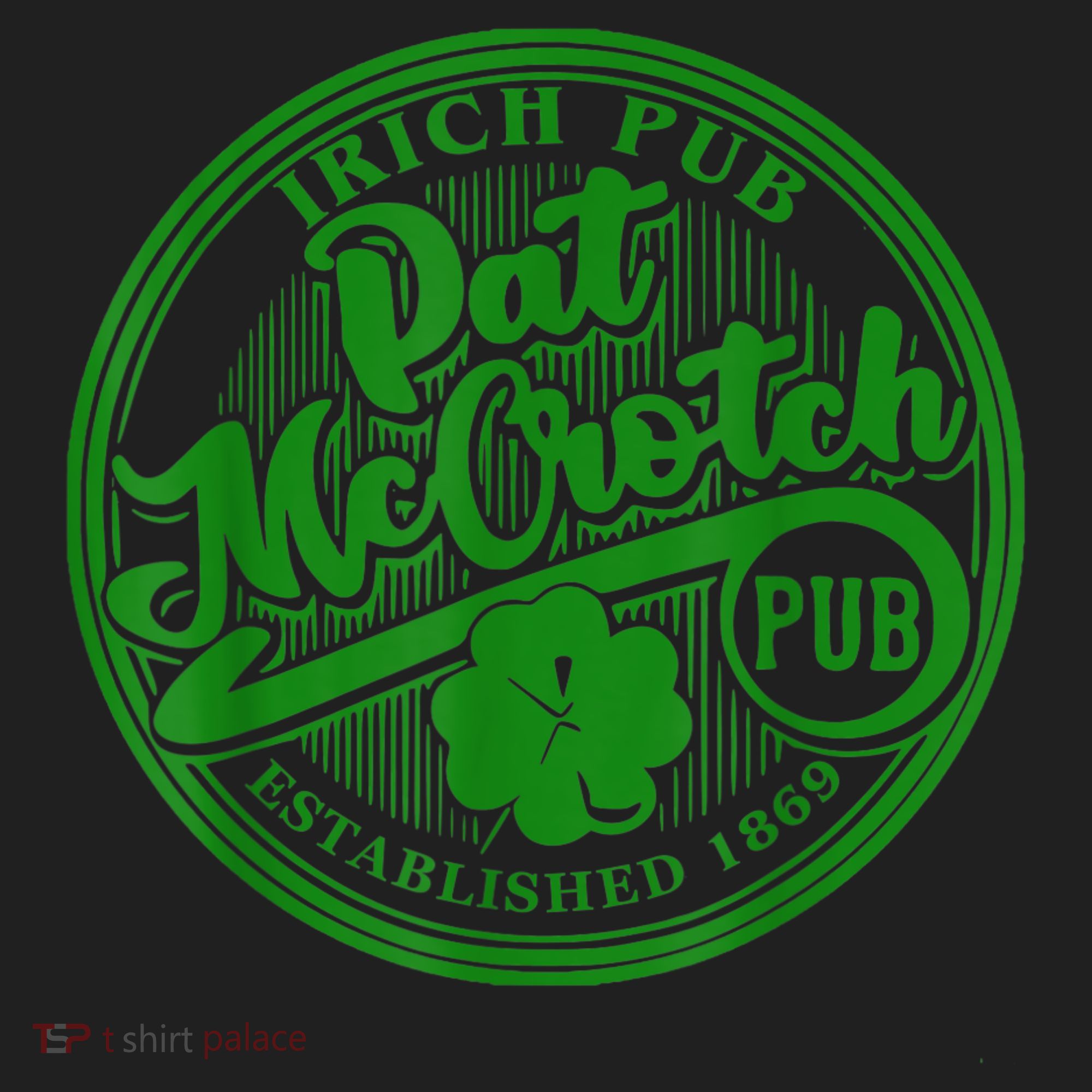 PAT McCROTCH Irish Pub Shamrock Funny St Patrick's Day Golf Towel