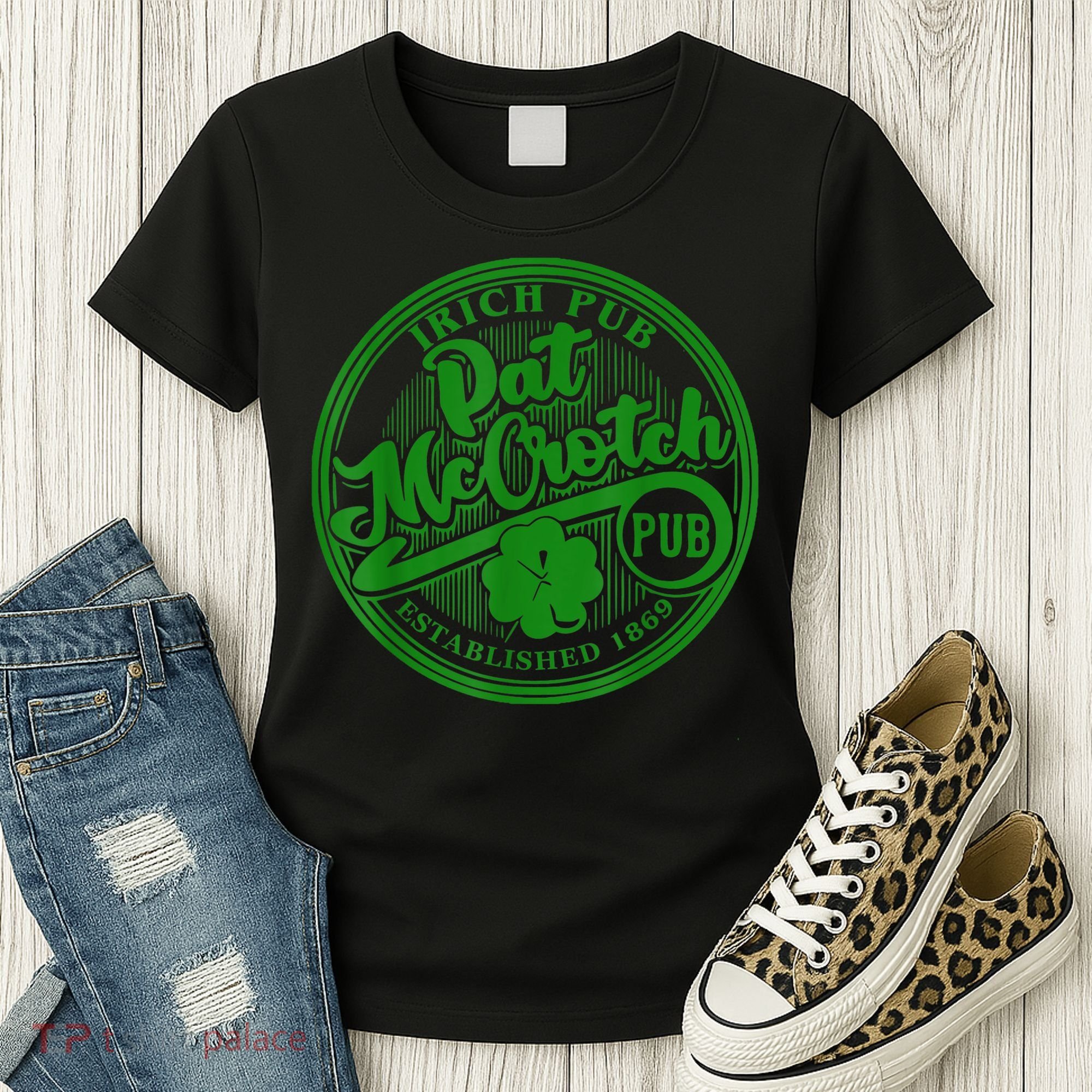 PAT McCROTCH Irish Pub Shamrock Funny St Patrick's Day Women's T-Shirt