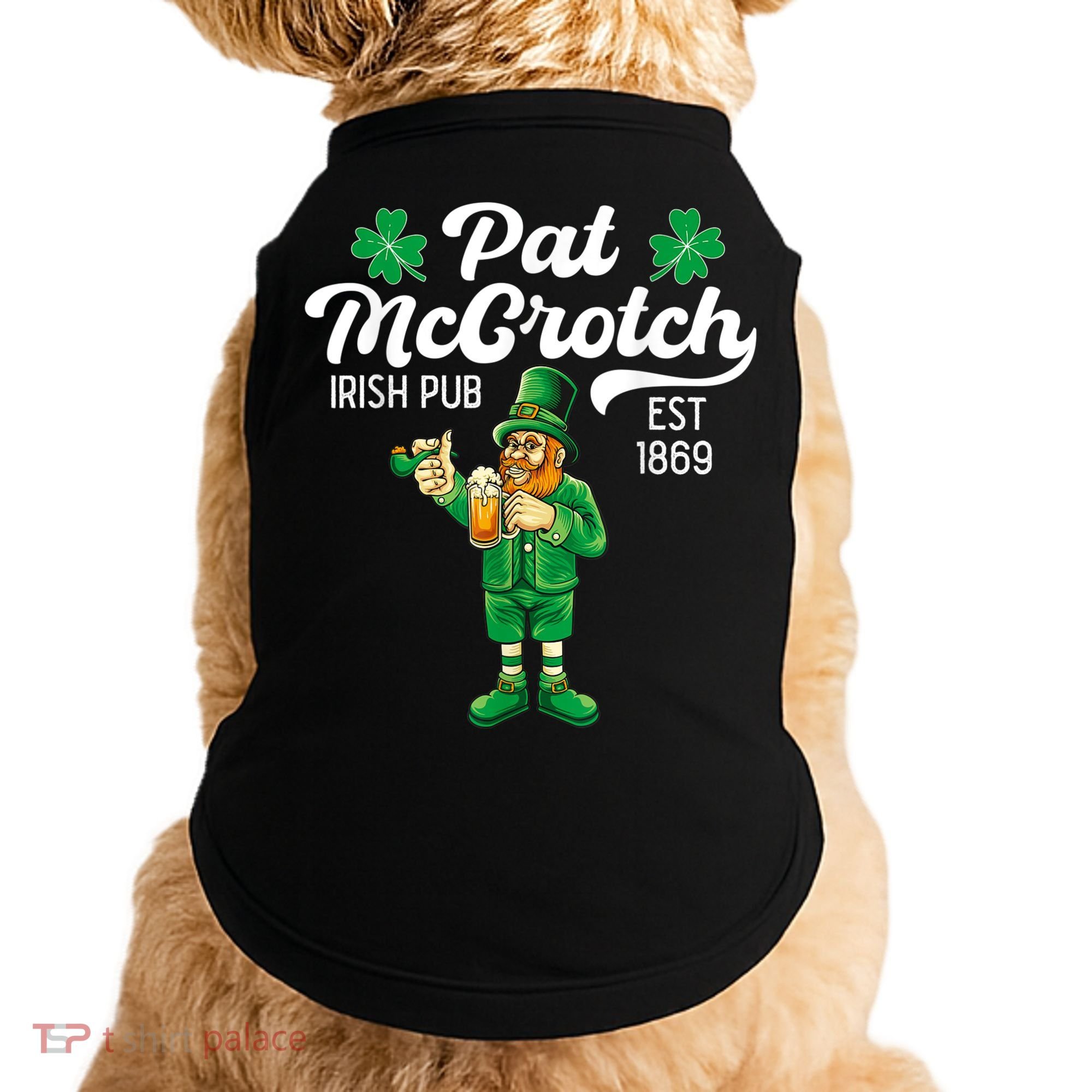 Pat Mccrotch Irish Pub Funny Leprechaun St Patricks Day Doggie Tank