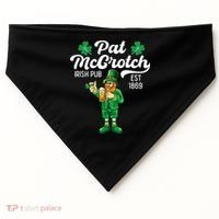 Pat Mccrotch Irish Pub Funny Leprechaun St Patricks Day USA-Made Doggie Bandana thumb 0