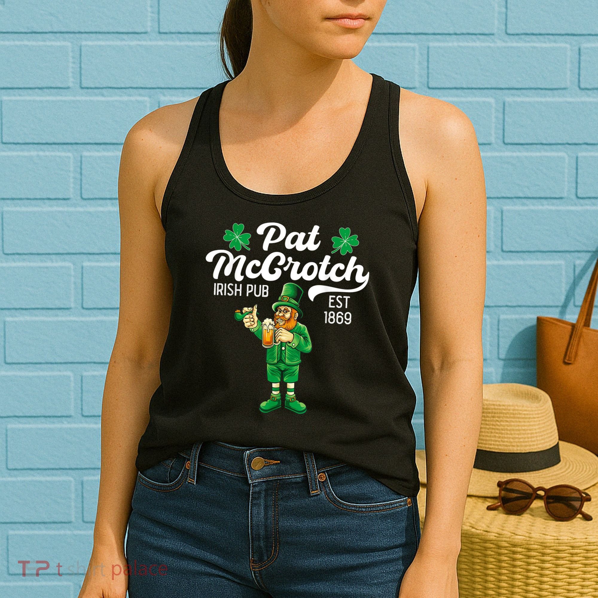 Pat Mccrotch Irish Pub Funny Leprechaun St Patricks Day Women's Tank Top