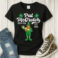 Pat Mccrotch Irish Pub Funny Leprechaun St Patricks Day Women's T-Shirt thumb 3