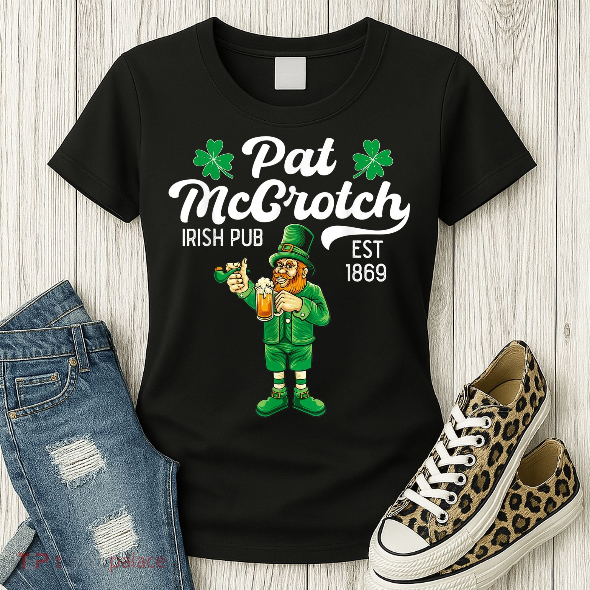 Pat Mccrotch Irish Pub Funny Leprechaun St Patricks Day Women's T-Shirt