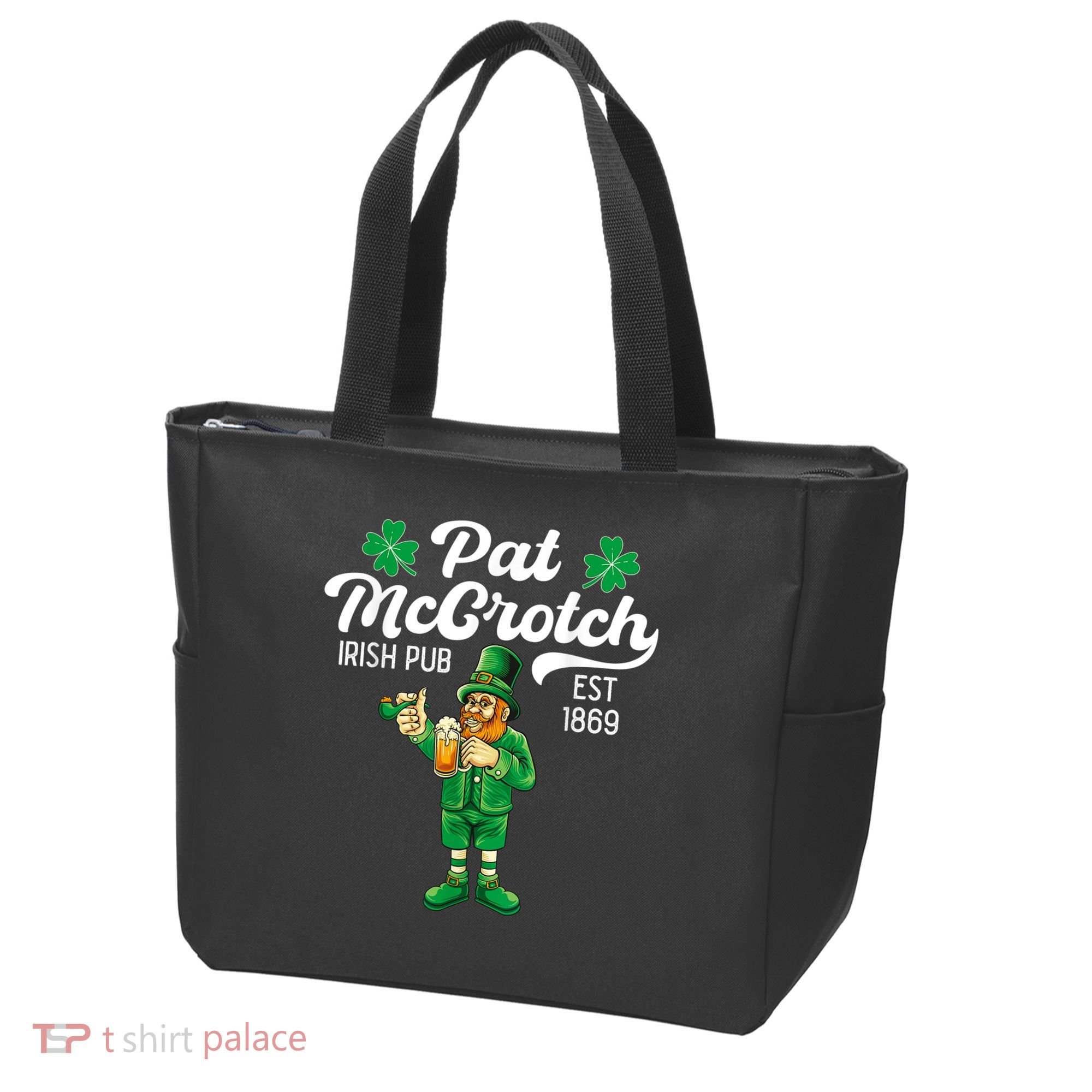 Pat Mccrotch Irish Pub Funny Leprechaun St Patricks Day Tote Bag