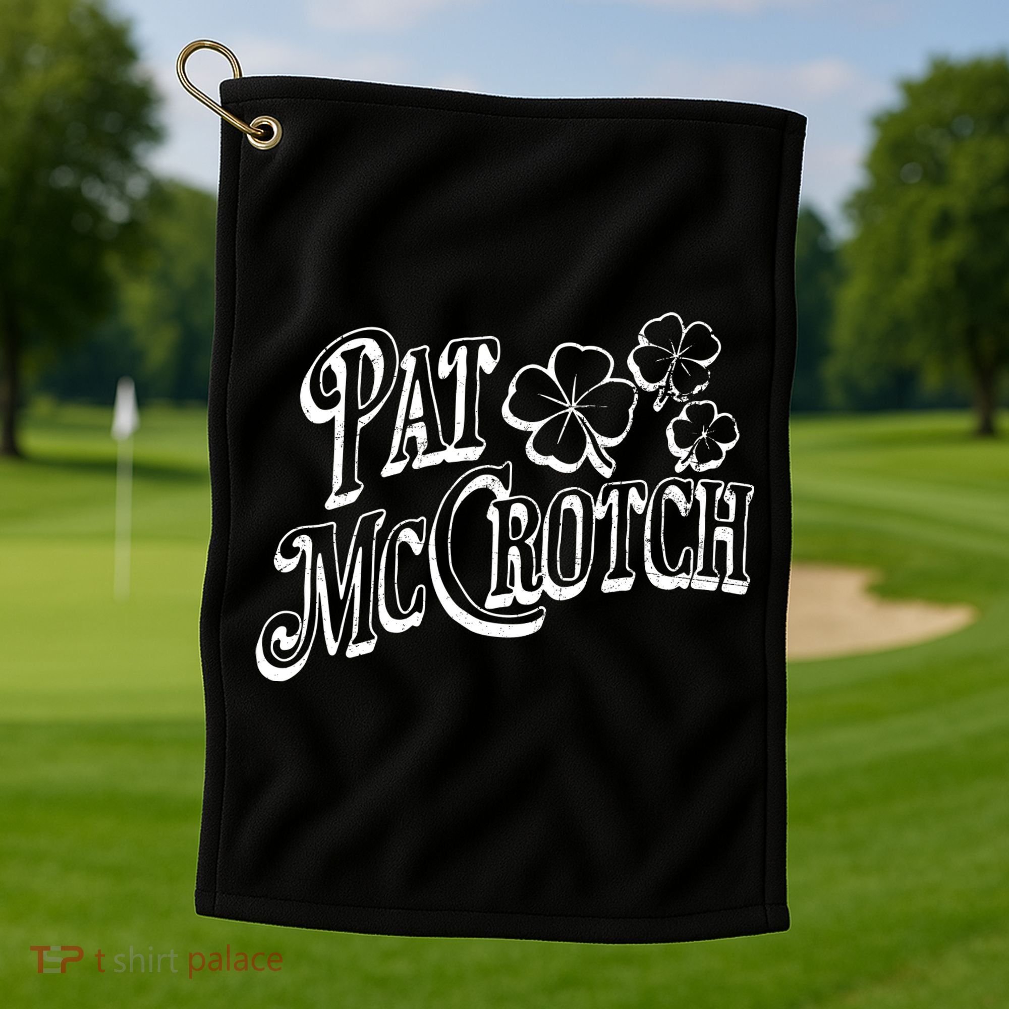Pat Mccrotch Irish Pub St. PattyS Day Lucky Clover Golf Towel