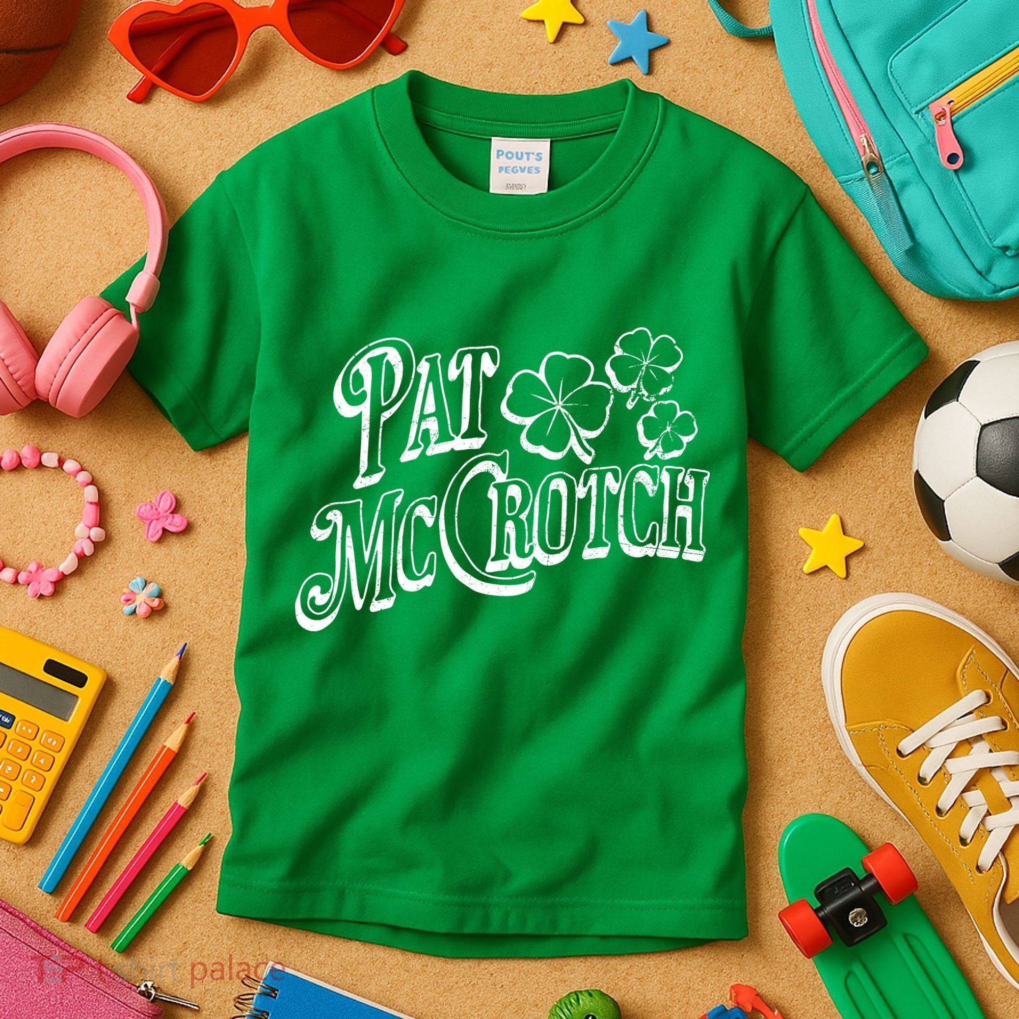Pat Mccrotch Irish Pub St. PattyS Day Lucky Clover Kids T-Shirt