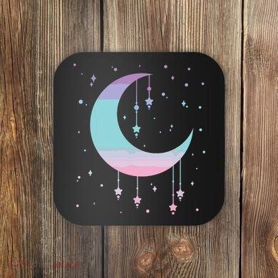 Pastel Moon Kawaii Pastel Goth Coaster