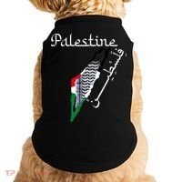 Palestine Map Keffiyeh Scarf Palestinian Flag in Arabic Doggie Tank thumb 0
