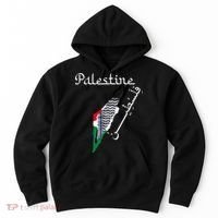 Palestine Map Keffiyeh Scarf Palestinian Flag in Arabic Hoodie thumb 0