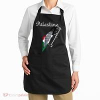 Palestine Map Keffiyeh Scarf Palestinian Flag in Arabic Apron thumb 2