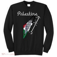 Palestine Map Keffiyeh Scarf Palestinian Flag in Arabic Sweatshirt thumb 0