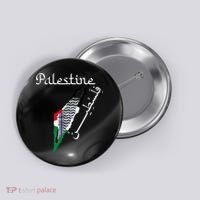 Palestine Map Keffiyeh Scarf Palestinian Flag in Arabic Button thumb 0