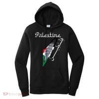 Palestine Map Keffiyeh Scarf Palestinian Flag in Arabic Women's Hoodie thumb 0