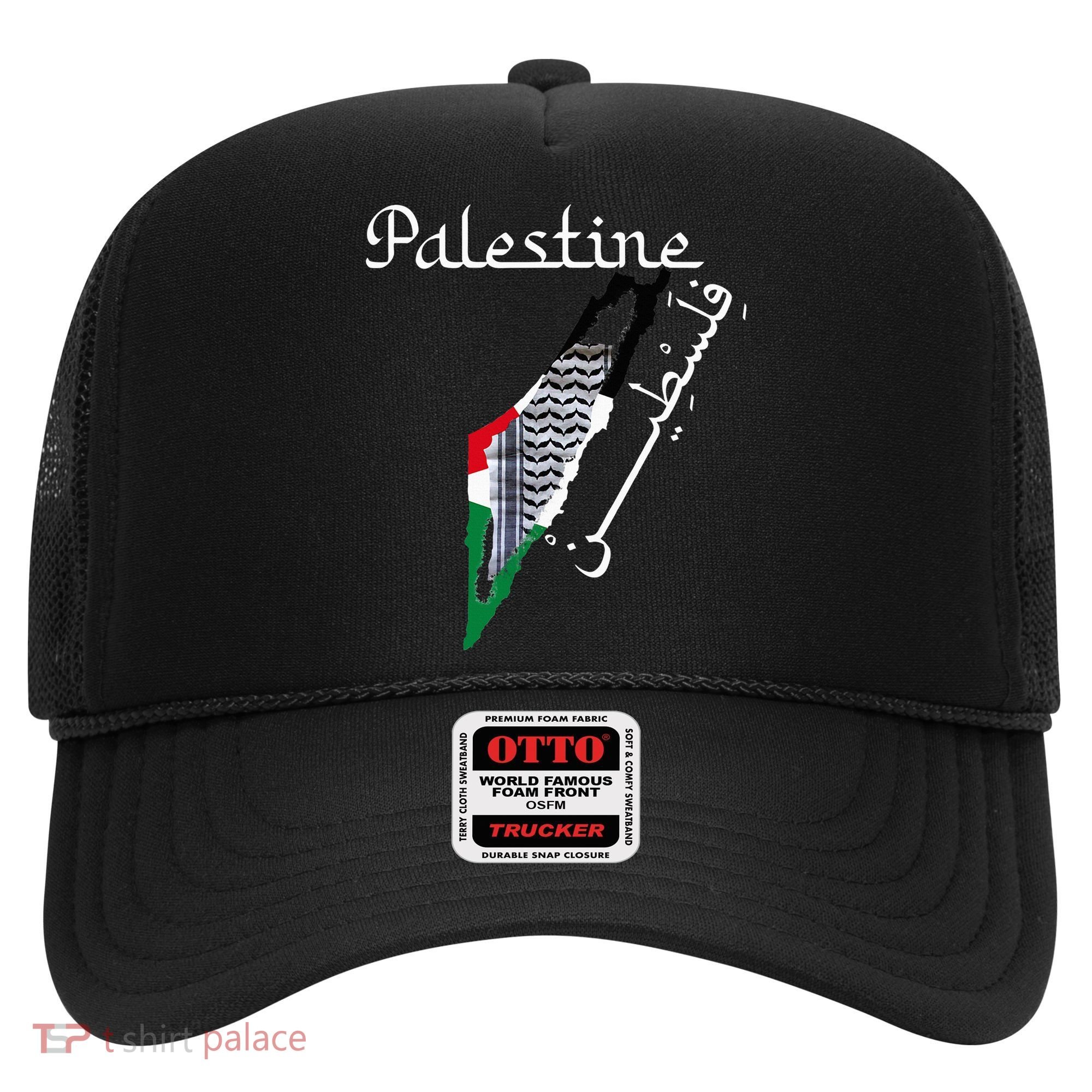 Palestine Map Keffiyeh Scarf Palestinian Flag in Arabic Hat
