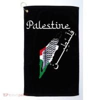 Palestine Map Keffiyeh Scarf Palestinian Flag in Arabic Golf Towel thumb 0