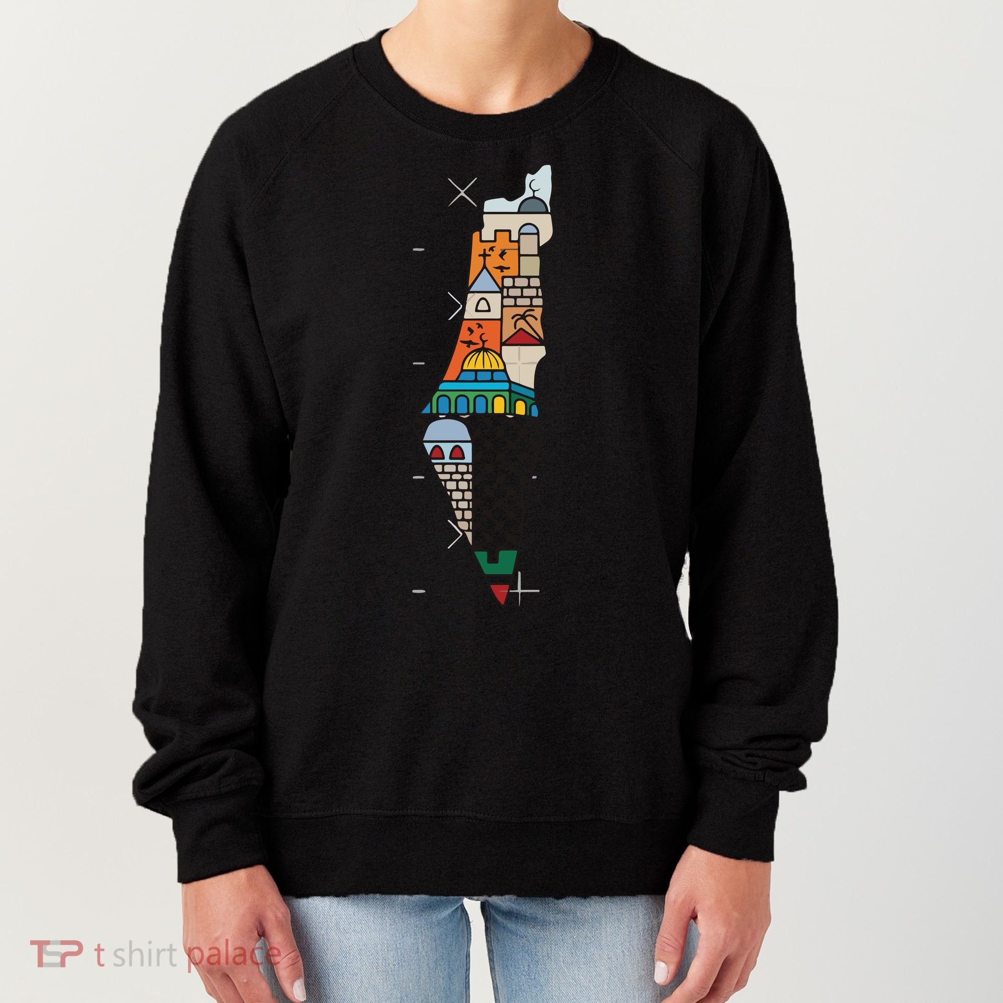 Palestine Map Kofeyah Palestine Women's Sweatshirt