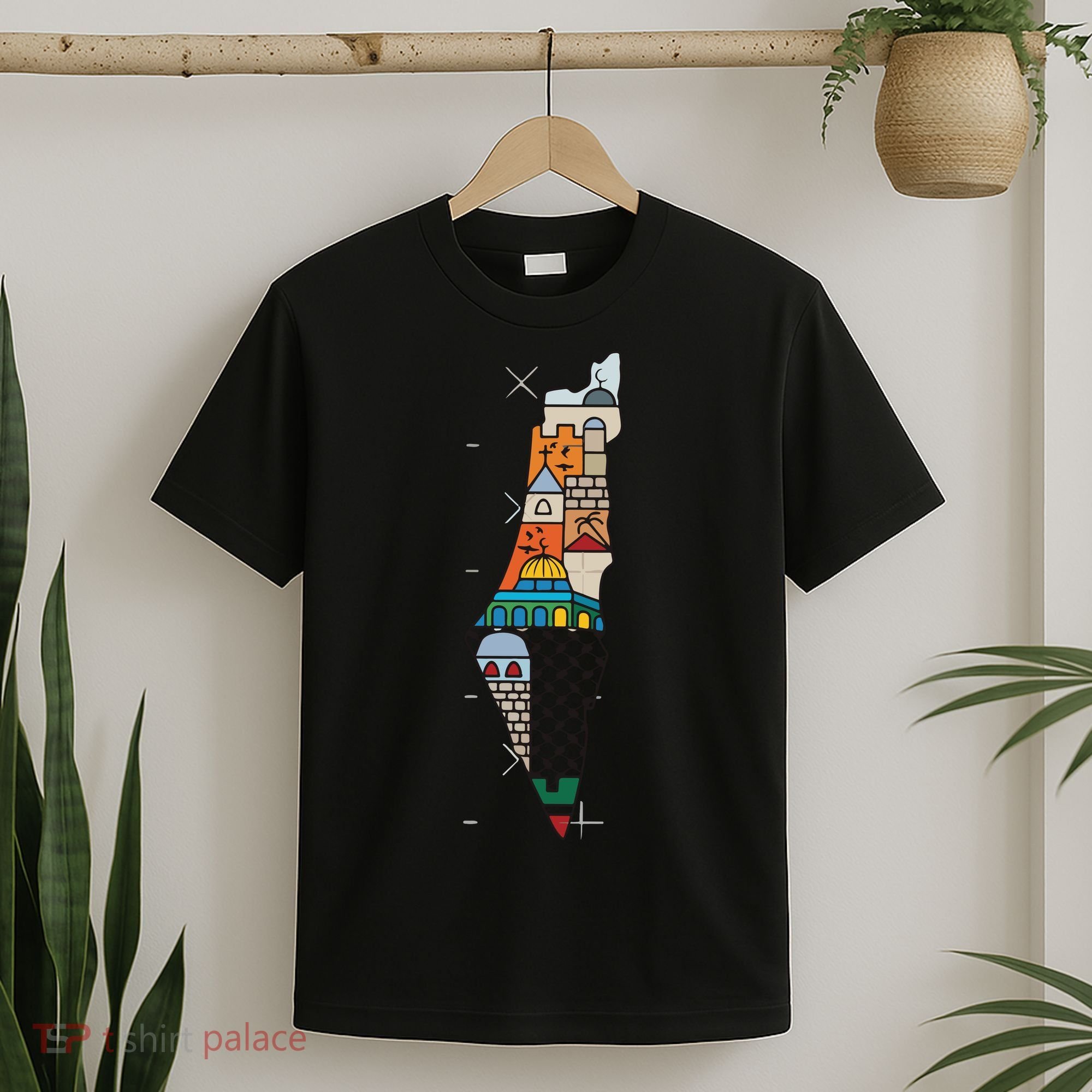 Palestine Map Kofeyah Palestine T-Shirt