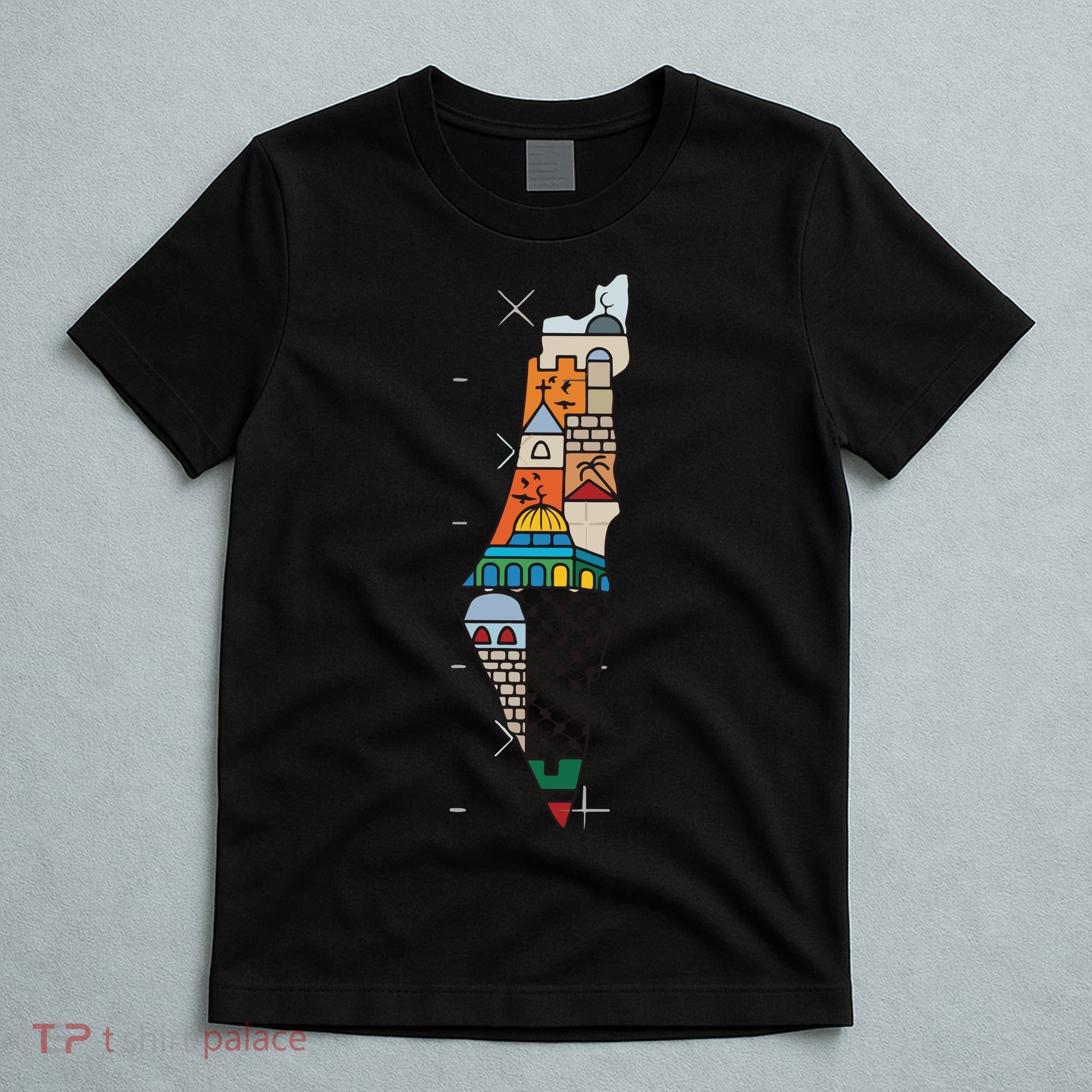 Palestine Map Kofeyah Palestine T-Shirt